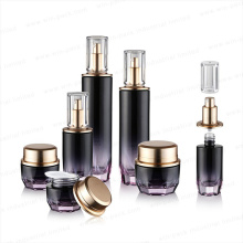 Glass Lotion Bottle and Jar Customized Transparent Gradient Purple Color Bottle 120ml 50g Hot Sale Set Glass Containers